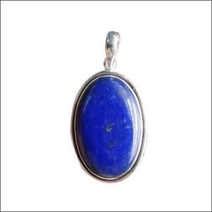 Pendentif fin en argent 925 fait main avec breloque de couleur bleue en pierre précieuse Lapis Lazuli - Product Image 1