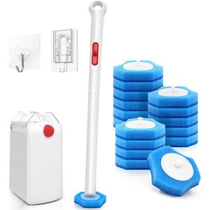 Spazzola per la pulizia del WC usa e getta con sistema di bloccaggio migliorato, montaggio a parete, per vasca, lavandino e WC - Product Image 1