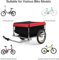 Remorque de vélo électrique multifonctionnelle Yolo OEM OBM à 2 roues en acier inoxydable, capacité 80 kg, 122x48x55 cm, pour le shopping