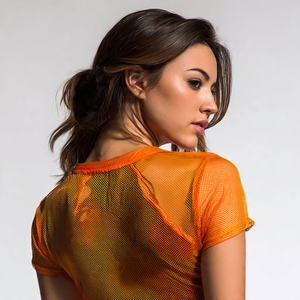 Camiseta de malla de manga corta para mujer, a prueba de viento, de secado rápido, ligera - Product Image 2