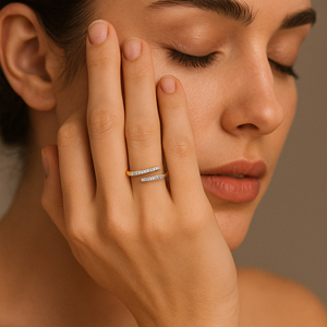 Exclusive Leaf-Diamond Ring in Rose Gold, 0.35 Ct Marquise Cut, Premium Gold <b>Studded</b> Band, Wholesale Engagement Ring for Women - Product Image 2