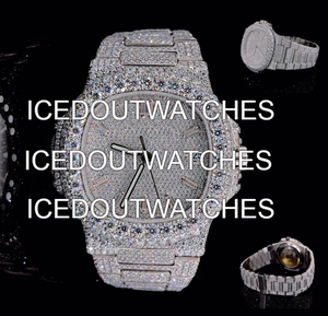 Reloj de Diamantes Moissanite Totalmente Cubierto de Piedras, Regalo de Cumpleaños de Lujo para Hombre, Reloj VVS Hip Hop Bling - Product Image 3