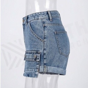 Manufacturer High Pocket Design New Style Sexy <b>Stretch</b> Rhinestone Summer Girls Hot Pants Customized Color <b>Denim</b> Shorts - Product Image 3