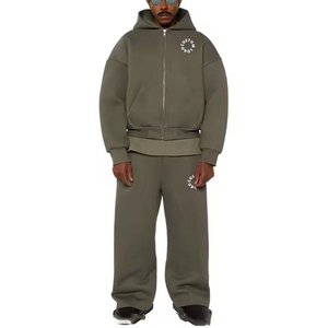 Us <b>Size</b> High Quality 450 GSM 100% Cotton OEM Custom Men's Sweatsuit Men French Terry Wholesale Tracksuit <b>Jogger</b> <b>Set</b> 2 Piece <b>Sets</b> - Product Image 2