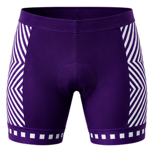 Purple White <b>Cycling</b> <b>Shorts</b> with <b>Padded</b> Seat Custom Quick Dry Breathable Stretch Bicycle Racing Training Performance Bike Wear - Product Image 1