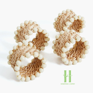 Best Price Eco-Friendly <b>Round</b> Rattan Napkin Rings Boho Wicker <b>Placemat</b> Woven <b>Placemat</b> for Table Decoration From HNH CRAFT - Product Image 6