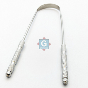 Grattoir à langue en acier inoxydable Grayrocks en forme de U pour l'hygiène buccale avec poignées texturées - Product Image 2