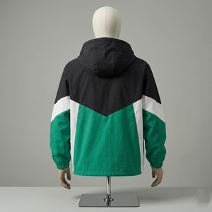 Veste coupe-vent unisexe pour homme, style géométrique coloré, fermeture éclair intégrale, capuche, légère, décontractée, style streetwear, résistante au vent - Product Image 5