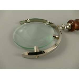 Loupe en forme de fer à cheval argenté avec manche en bois, impression de logo personnalisée, articles cadeaux nautiques - Product Image 2