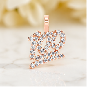 Collar con Colgante de Oro Sólido de 10K Chapado en Rodio, Personalizado con Número de la Suerte, Fecha Conmemorativa, Diamante Natural, Estilo Hiphop, Unisex, Regalo - Product Image 3