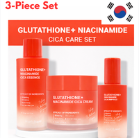Coffret Coréen Éclaircissant au Glutathion et Cica : Niacinamide, Peau Éclatante, Hydratant, Réparateur Anti-Âge, Effet Peau de Verre