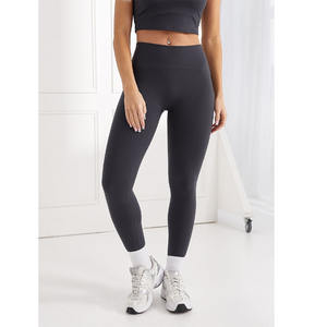 Vente en gros Offre Spéciale Spandex Leggings de yoga taille haute taille élastique couleur unie de haute qualité Leggings de sport pour femmes - Product Image 1