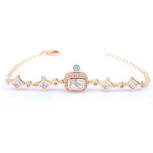 Designer Polki Rakhi Bracelet-Trendy Ethnic Bell Bangle with Pearl & Diamond Accents - Product Image 4