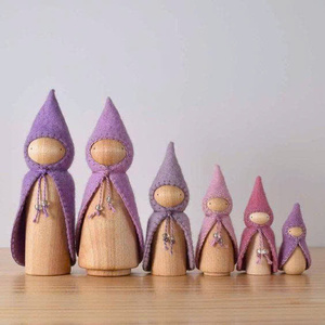 Muñecos de Madera sin Acabado, 10 Piezas, Madera Natural para Pintar, Manualidades, Juego de Muñecos de Madera, Figuras Decorativas Coloridas, Educativas - Product Image 2