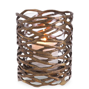 Hurricane Dix vintage Brass Votive <b>Candle</b> Holders Home Decoration Metal Frame Glass Insert <b>Candle</b> Votives - Product Image 2