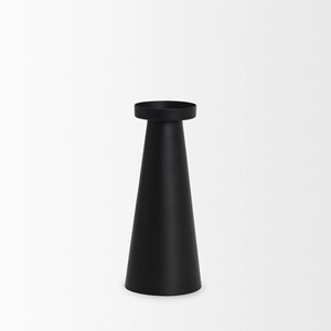Candelabro Industrial Geométrico de Hierro Negro con Base Ancha, Elegante y Minimalista, Portavelas de Metal Negro en Forma de Cono - Product Image 3