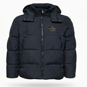 Chaqueta Acolchada Impermeable para Hombre con Cuello Alto y Logotipo Personalizado, Chaqueta Casual de Nailon con Capucha, Cálida para Invierno, Manga Larga con Cierre - Product Image 2