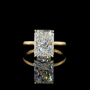 Minimalist 5CT radiant lab Grown <b>Diamond</b> <b>Ring</b> 14K Yellow Gold Solitaire Engagement <b>Ring</b> For Women Wedding Fine Jewelry Wholesale - Product Image 1