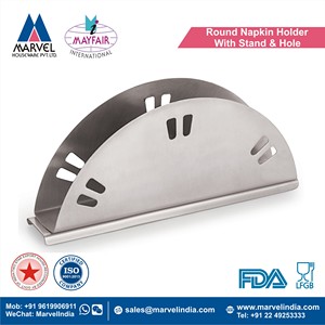 Porte-mouchoirs réutilisable en acier inoxydable, forme D, finition mate, écologique, durable, pour usage hôtelier - Product Image 2