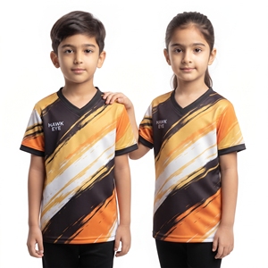 Camiseta Deportiva Sublimada con Cuello en V para Niños, Personalizable, Unisex, Jersey Deportivo Estampado para Niños y Niñas, Manga Corta, Ropa Informal, Venta al Por Mayor - Product Image 3