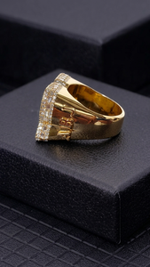 AR <b>Initial</b> Diamond <b>Ring</b> with Baguette, Emerald & Round Diamonds in Yellow Gold Custom Letter Hip-Hop <b>Ring</b> Luxury Statement Gift - Product Image 3