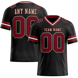 Venta al por Mayor Directa de la INDUSTRIA OMMIZ, Jersey de Fútbol Americano Personalizado Negro con Malla Negra Auténtico - Product Image 4
