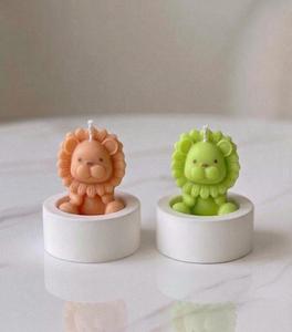Bougie en forme de lion mignon, vente en gros, cadeau de baptême, logo personnalisé, bougie animale disponible auprès du fabricant indien - Product Image 3