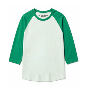 T-shirt pour homme de haute qualité, col rond, décontracté, coupe ajustée, manches contrastées, raglan, 100% coton - Product Image 4