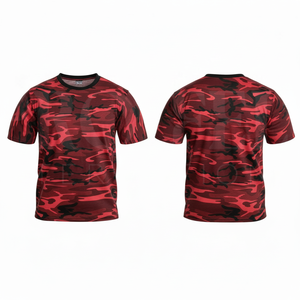 เสื้อยืดพิมพ์ลายพรางน้ำหนักเบา ระบายอากาศได้ดี แขนสั้น คอกลม สำหรับผู้ชาย เหมาะสำหรับกีฬากลางแจ้งและการฝึกซ้อม - Product Image 2