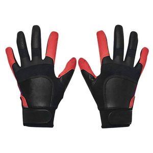 Gants de frappe de baseball personnalisés avec logo pour hommes, paume en cuir de mouton, design durable, flexible et respirant, service OEM, rouge et noir - Product Image 2