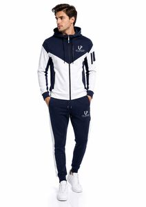 Custom Men's Hooded Tracksuit Set Full Zip Sportswear <b>Jogger</b> Sweat Suit Color Block Training Tracksuit OEM ODM - Product Image 3