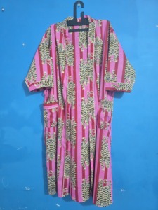 Robe pour femmes à imprimé tigre rose, manches trois quarts, longueur intégrale, fermeture à cordon, vêtements décontractés d'été, tricotée, 100% coton, douce - Product Image 4