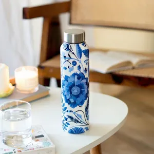 Stainless Steel <b>Water</b> <b>Bottle</b> Floral Print Leakproof BPA Free Fridge Friendly Reusable Drinking <b>Bottle</b> for School Office Home <b>Gym</b> - Product Image 5