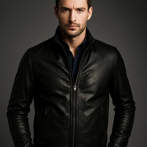 Veste en cuir pour homme, qualité supérieure, imperméable, coupe-vent, usage quotidien, confort durable, coutures robustes - Product Image 1