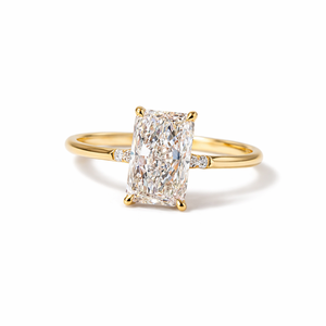 DEF Color VS-VVS Clarity Radiant Cut Diamond Solitaire Engagement Ring 14K 18K Solid Gold Lab Grown Diamond Trendy Wedding Ring - Product Image 3