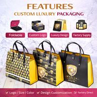 Boîte cadeau de luxe personnalisée en carton avec doublure en satin et poignées, sac pour perruque de cheveux naturels, emballage pour collection d'extensions de cheveux naturels