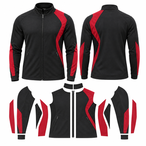 Custom <b>Men's</b> <b>Racer</b> <b>Jacket</b> 100% Polyester Breathable Quick Dry Stand Collar Zipper Sporty Track <b>Jacket</b> OEM ODM Private Label - Product Image 5