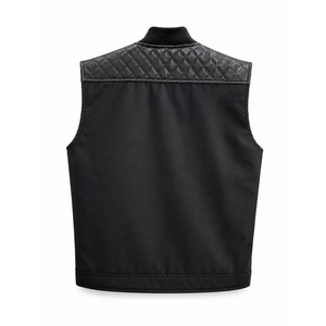 Chaleco de cuero de moto de alta calidad a bajo precio, Chaleco de cuero de moto ligero con logotipo personalizado para hombre a la venta - Product Image 2