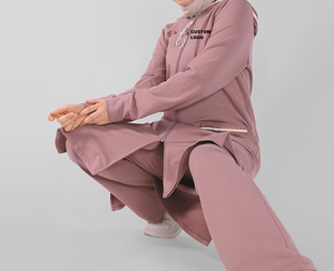TANVEX INTERNATIONAL Latest Design 2026 Terry Quick Dry Breathable Modest 2Piece <b>Set</b> Track Suit Pockets Full Zipper Hooded <b>Sets</b> - Product Image 4