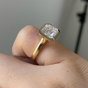IGI Certified Radiant Lab Grown <b>Diamond</b> Engagement <b>Ring</b> Wedding <b>Ring</b> 2.15Carat Yellow Gold 14k Party Gift Jewelry - Product Image 4