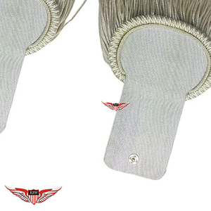 Epaulettes de Hombro Plateados con Flecos Blancos, Estilo Francés Napoleónico, Hechos a Mano, para Disfraces - Product Image 3