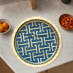 Plateau élégant en os incrusté, accent décoratif pour table à manger Tradebyd - Product Image 4