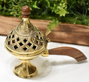 Brûleur d'encens religieux en laiton - Décoration écologique pour la maison, idéal pour la méditation et la prière - Product Image 2