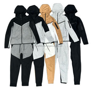 Ensemble de survêtement pour homme avec fermeture éclair, logo personnalisé, jogging et sweat-shirt, ensemble de survêtement de sport, molleton technique en polyester - Product Image 3