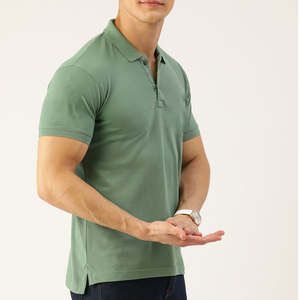 Chemise décontractée d'été pour homme à manches courtes, couleur unie, col rabattu, style golf, couleurs et tailles personnalisables, écologique, séchage rapide MAAZIN - Product Image 3