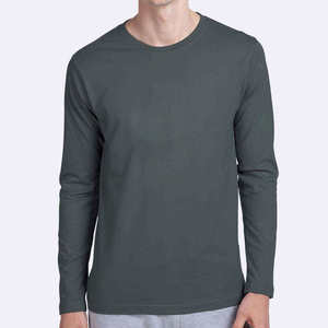 Camiseta de Manga Larga para Hombre, Algodón y Poliéster, Logotipo Personalizado, Manga Completa, Diseño Sólido, Ropa de Moda para Exteriores - Product Image 1