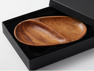 Plateau de service ovale en bois moderne, fait main, design minimaliste, vaisselle en bois massif pour la présentation des aliments et des fruits - Product Image 6