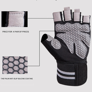 ถุงมือกีฬาหนังกันน้ำระบายอากาศได้ดี พร้อมที่รัดข้อมือ ดีไซน์แบบเต็มนิ้ว ปิดด้วยหัวเข็มขัด สำหรับการฝึกออกกำลังกายสำหรับทุกเพศ - Product Image 3