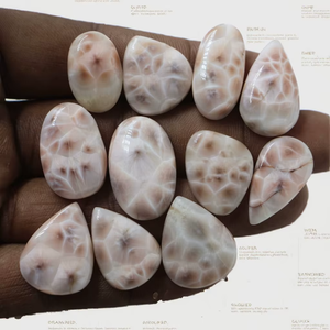Lot de cabochons de pierres précieuses naturelles de qualité supérieure, magnifiques, rose Larimar Thomsonite, taille libre, pour la création de bijoux - Product Image 6