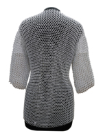 Chemise en maille d'aluminium à manches courtes, anneaux boutonnés de 10 mm, armure de chevalier viking, costume médiéval pour reconstitution historique et Halloween